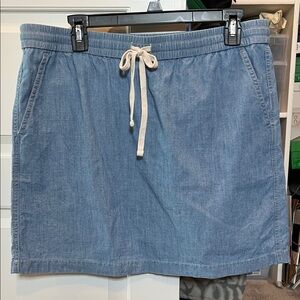 Denim Blue Skirt with Drawstring